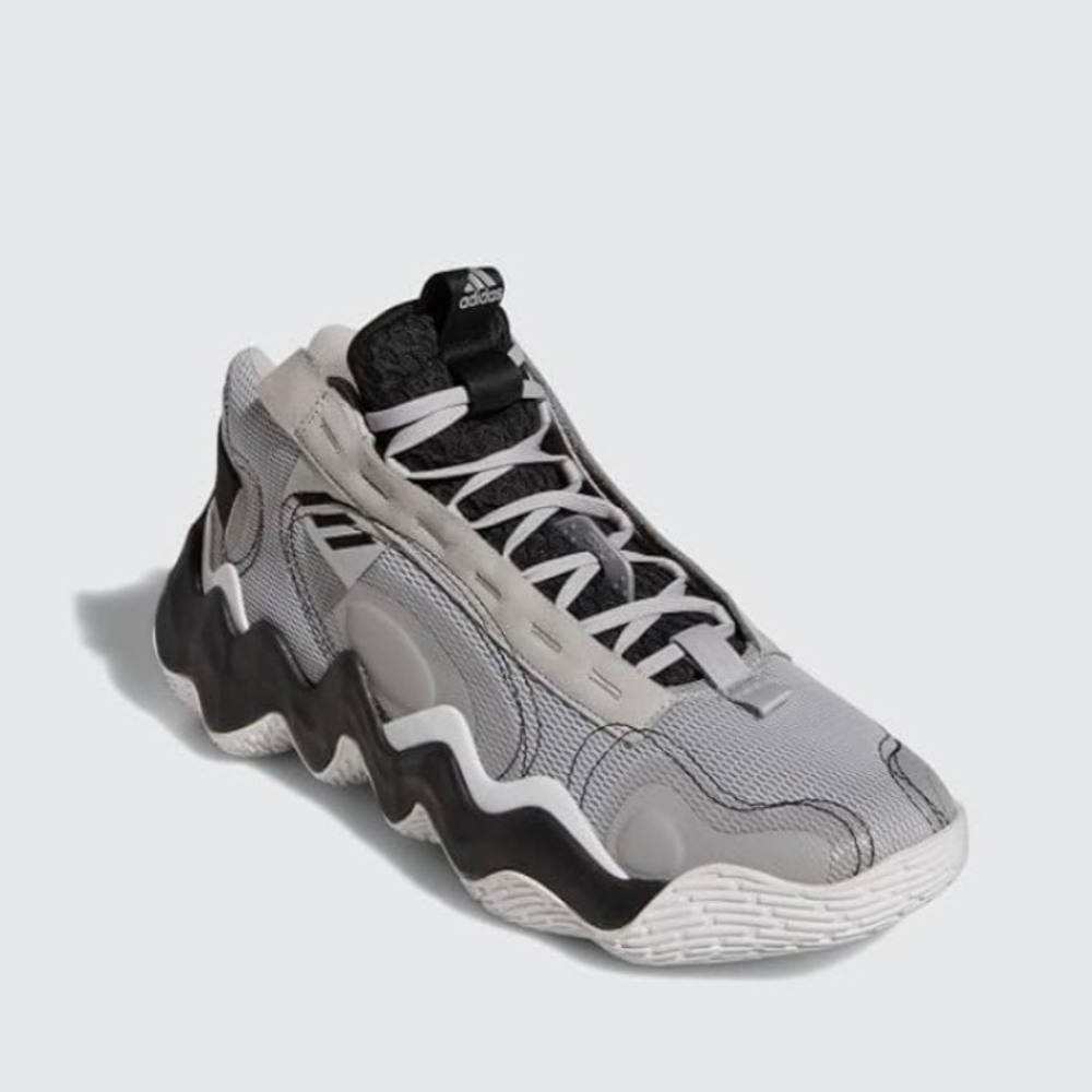 Adidas Exhibit B Basketball Shoes Wave-Style Grey, Black, & White Size 8
